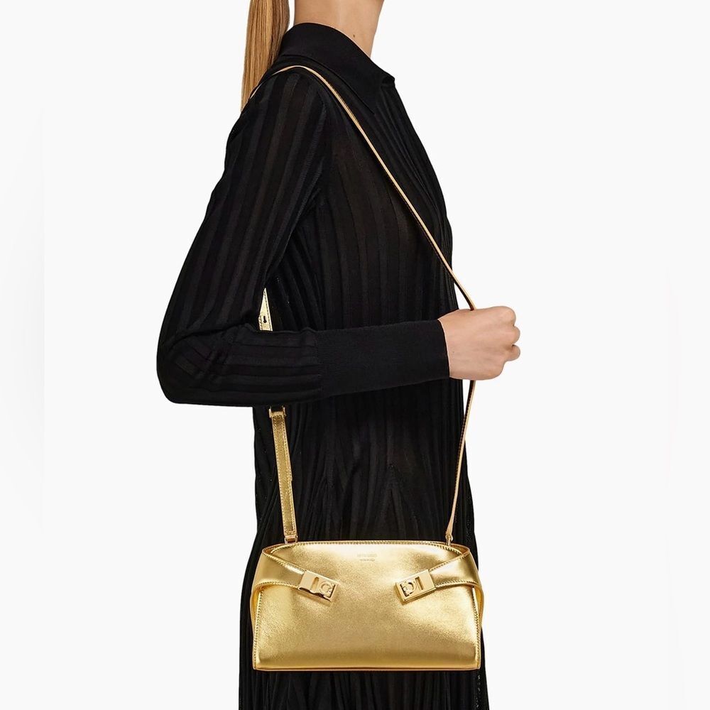 Ferragamo Hug Metallic Leather Crossbody Bag